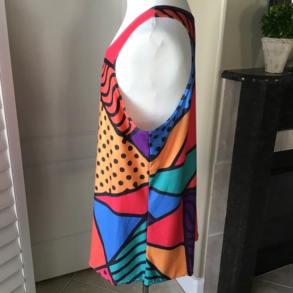 LAST 1! LARGE ONLY! Vintage Getonfleek Tank Top Abstract Pop Art Mod Streetwear - Picture 7 of 13